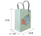 Durable Carton Card Paper Bag Cartoon Animal Pattern With Twist Handle