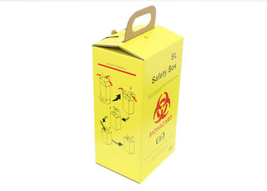 의학 생물재해 낭비 상자 골판지 물자 노란/백색 색깔